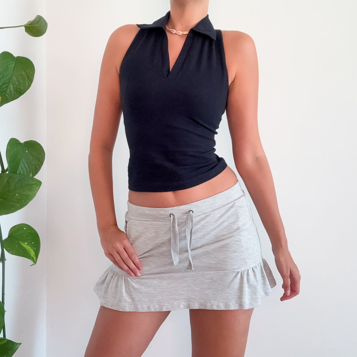 Y2K Grey Mini Sweat Skirt / SZ S