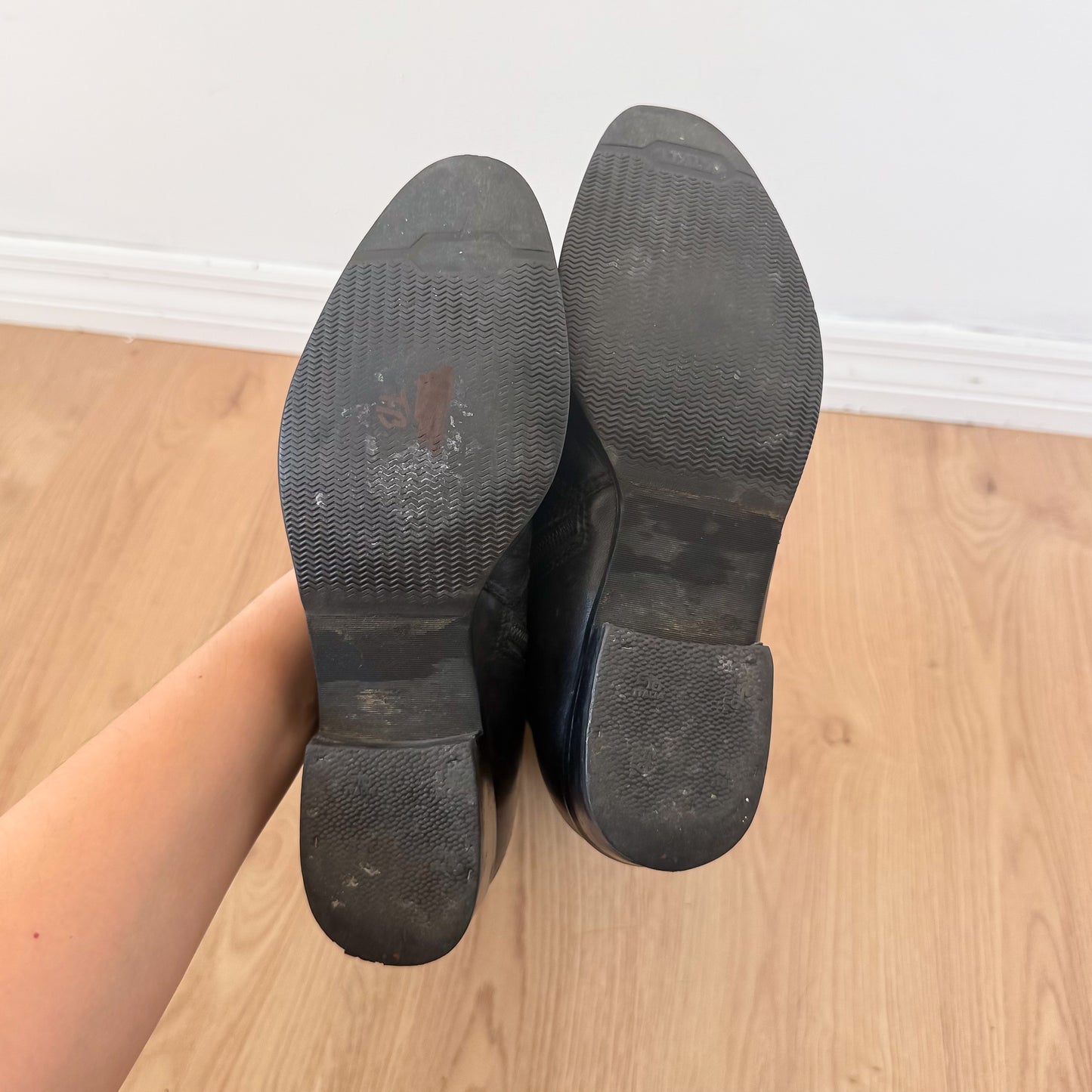 90's Italian Leather Knee High Boots / SZ 7.5