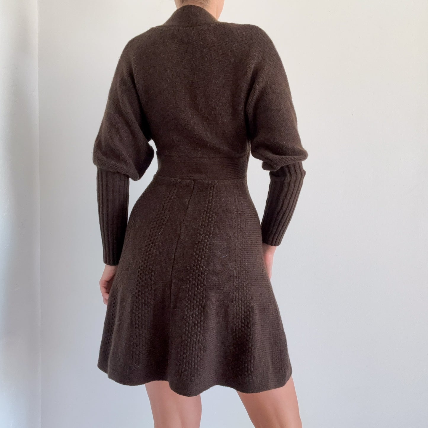 Y2K Brown Knit Sweater Dress / SZ S