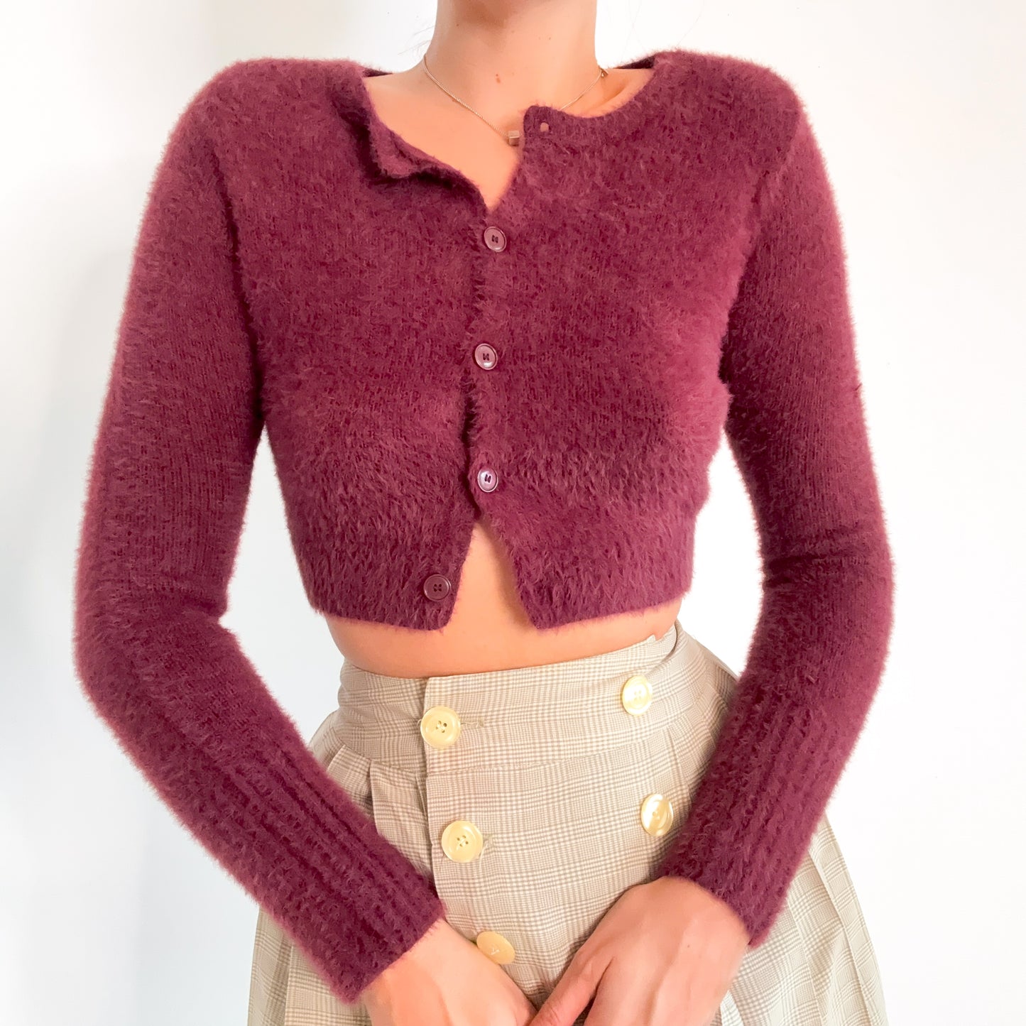 Urban Outfitters Maroon Fuzzy Cardigan / SZ XS
