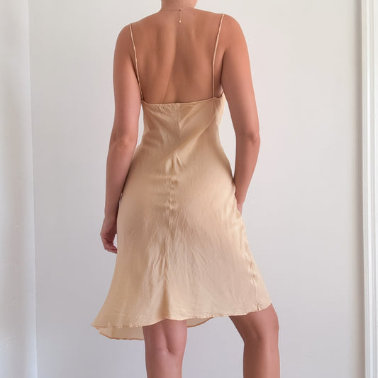 90's Vanilla Silk Slip Dress / SZ M