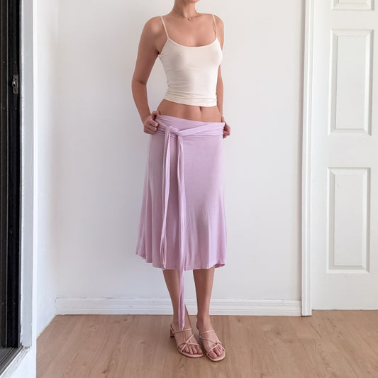 Y2K James Perse Lilac Tie Midi Skirt / SZ S