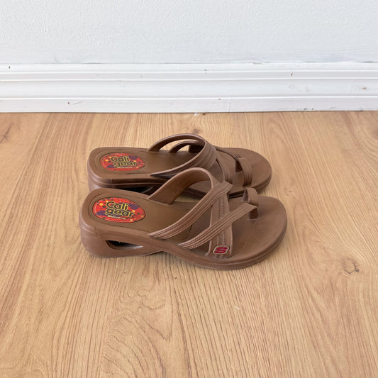 Y2K Sketchers Brown Wedge Sandals / SZ 7