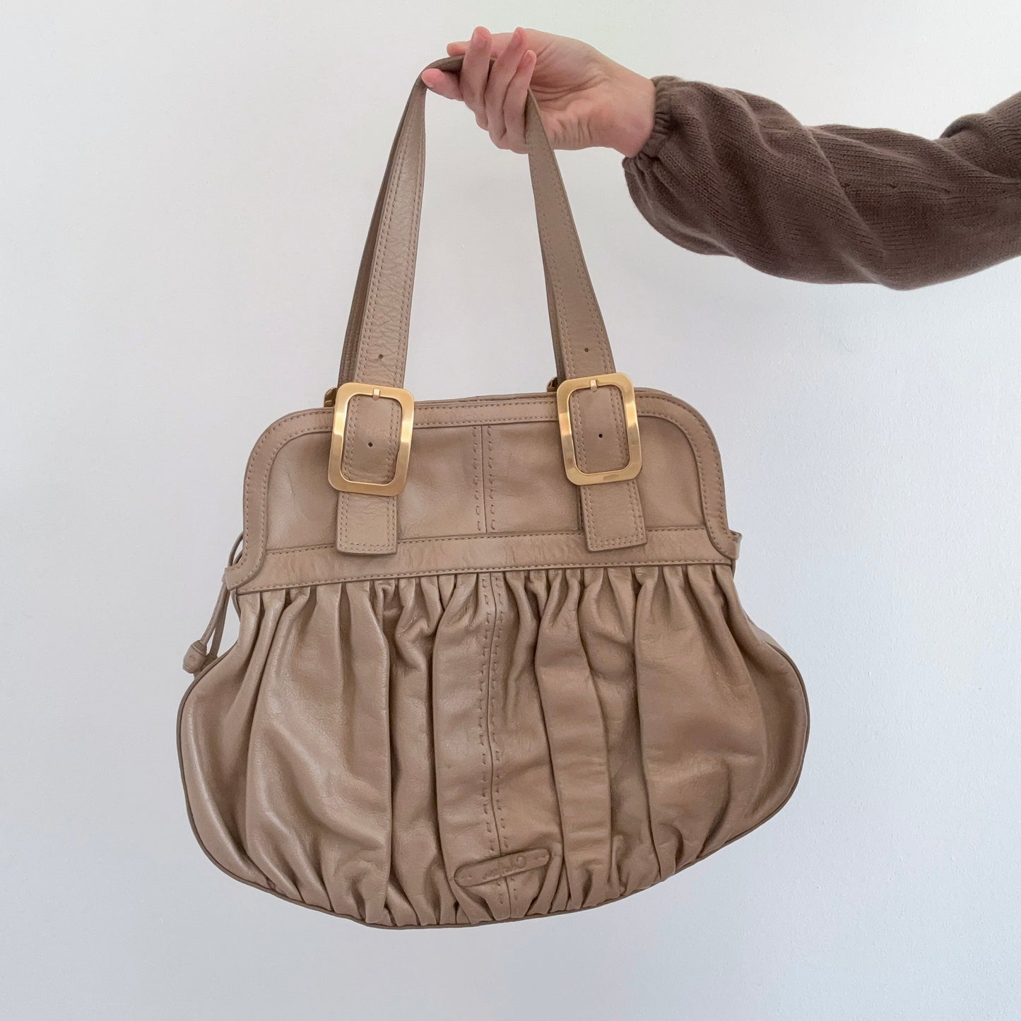 Y2K Cole Haan Gold Leather Handbag