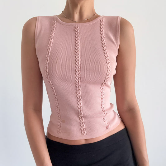 Y2K Blush Pink Knit Top / SZ S