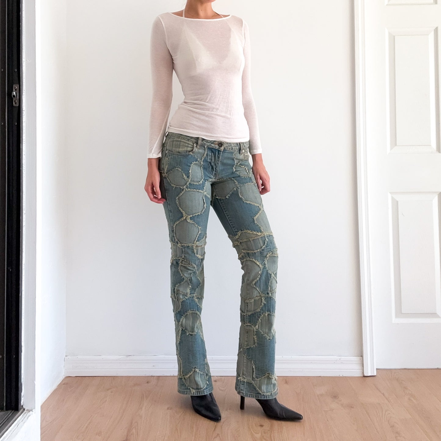 Y2K Akdmks Frayed Stitch Jeans / SZ 6