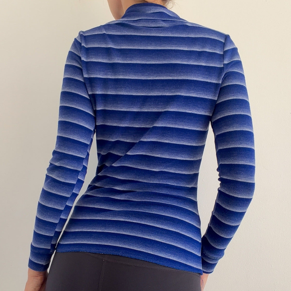 Y2K Athleta Royal Blue Striped Thermal Top / SZ S