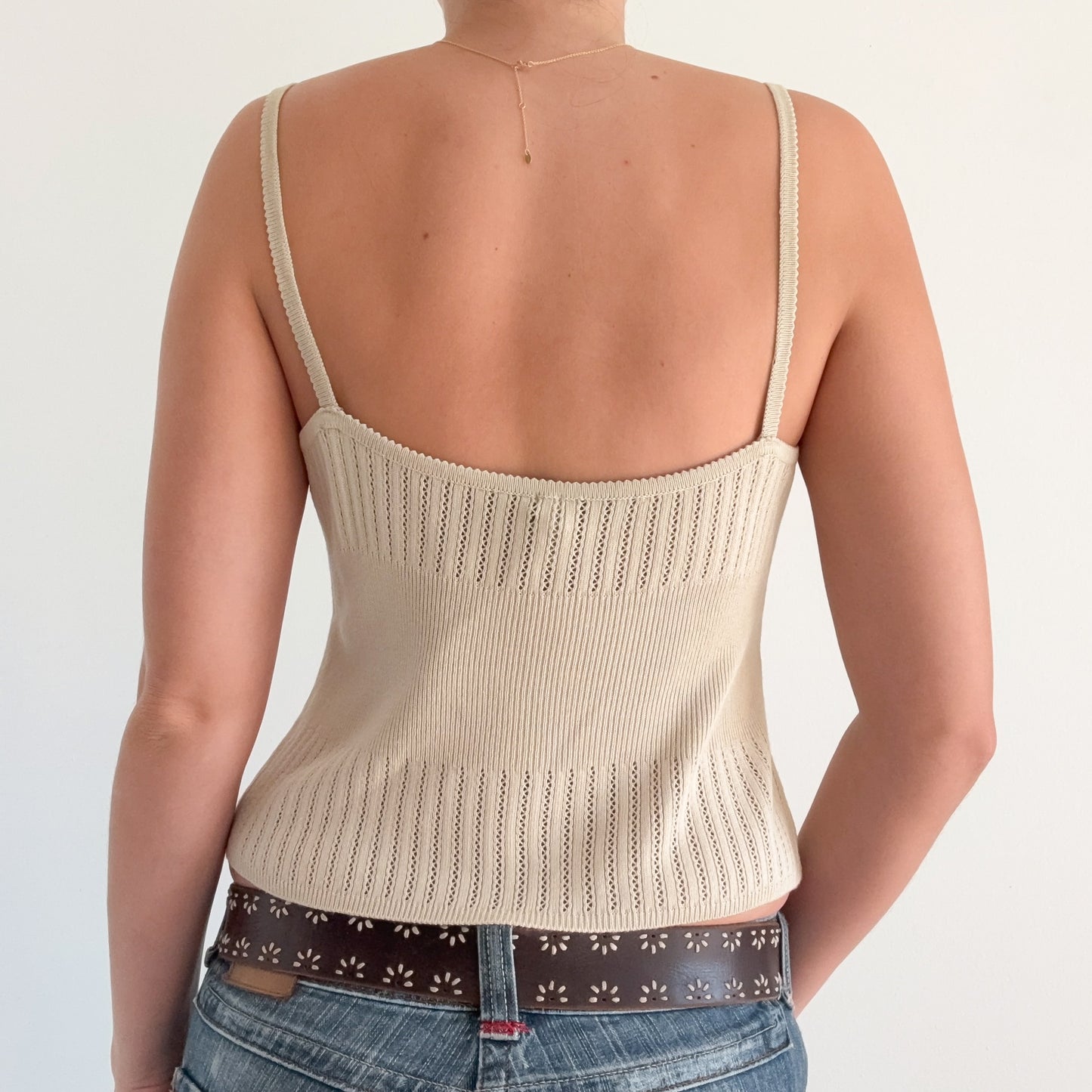 Y2K Laundry Beige Knit Tank / SZ M/L