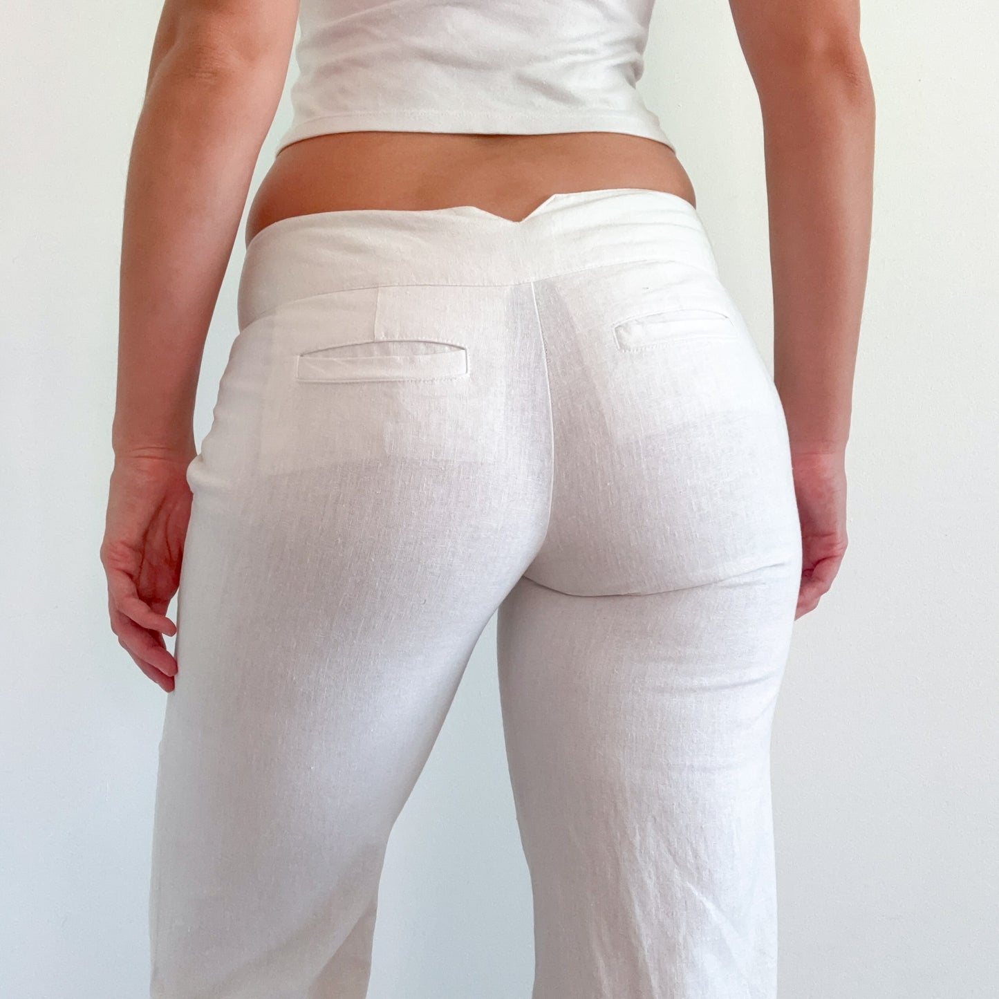Y2K White Linen Nautical Pants / SZ 6