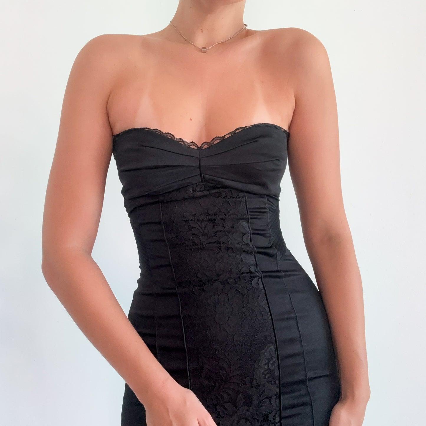 Y2K Bebe Black Lace Cocktail Dress / SZ S