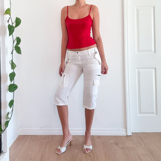 Y2K White Cargo Capri's / SZ 6