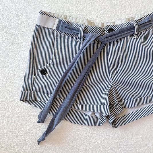 Y2K Blue & White Striped Mini Shorts / SZ 2-4