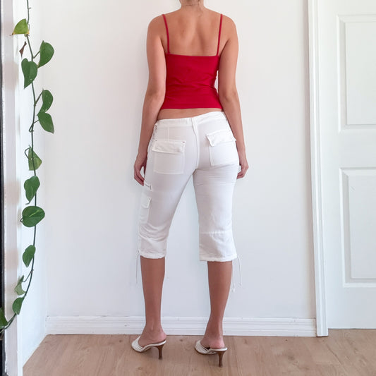 Y2K White Cargo Capri's / SZ 6