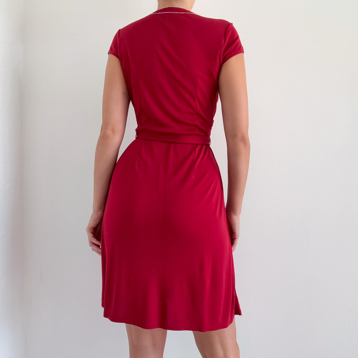 Y2K Maroon & White Wrap Style Dress / SZ 4/6