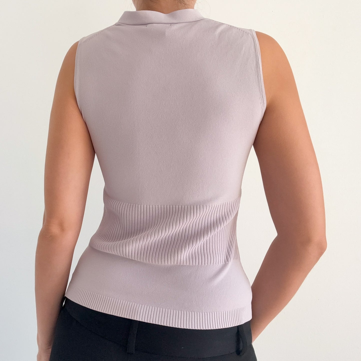 Y2K BCBGMaxAzria Muted Lilac Knit Top / SZ S