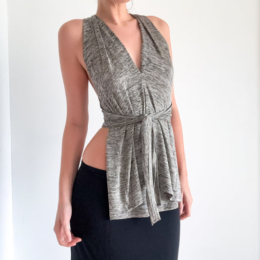 Y2K BCBGMaxAzria Grey Speckled Top / SZ XS-S