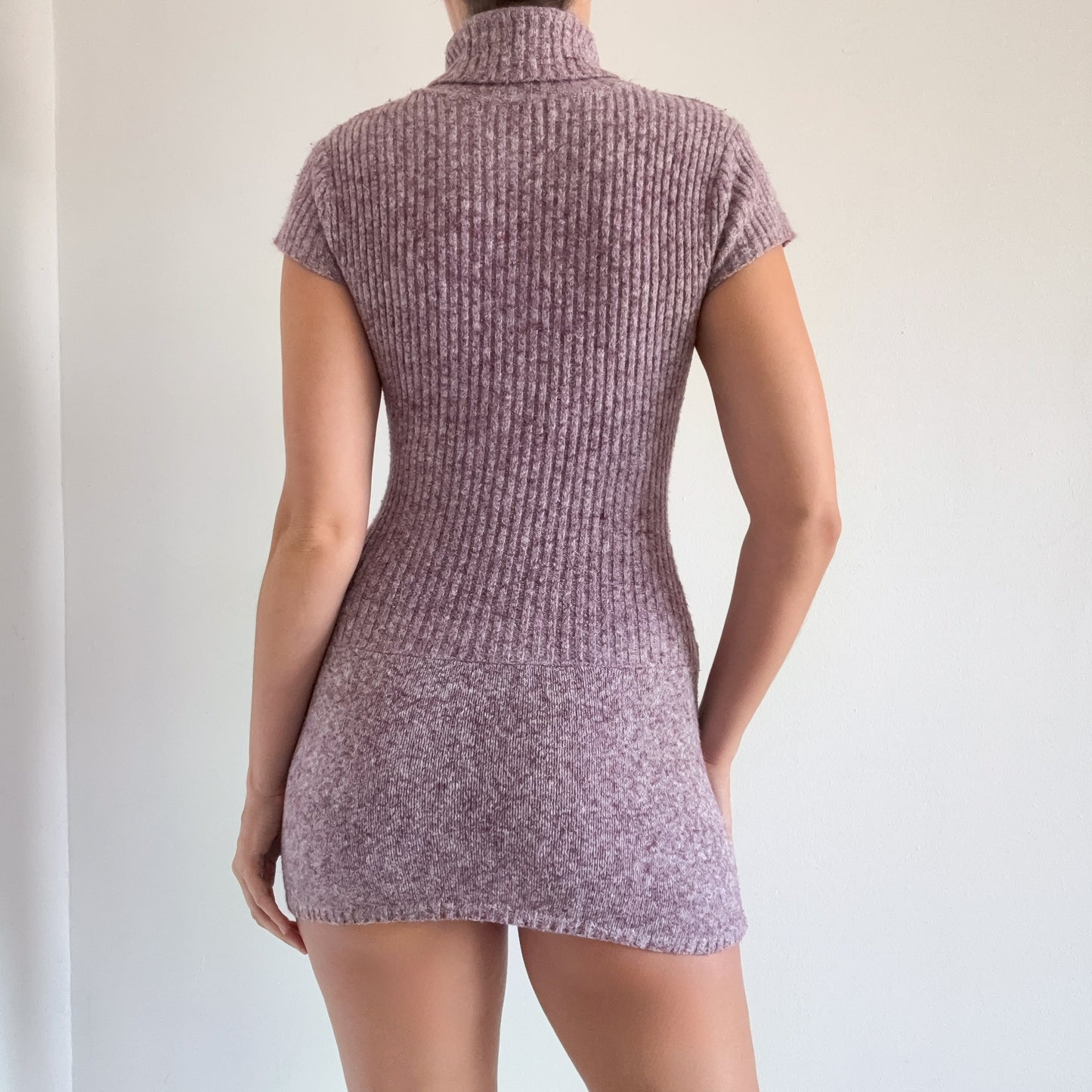 Y2K Muted Purple Knit Sweater Mini Dress / SZ XS-S