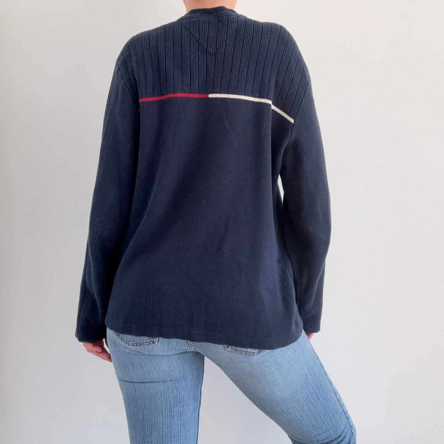 Y2K Tommy Hilfiger Navy Sweater / SZ M-XL
