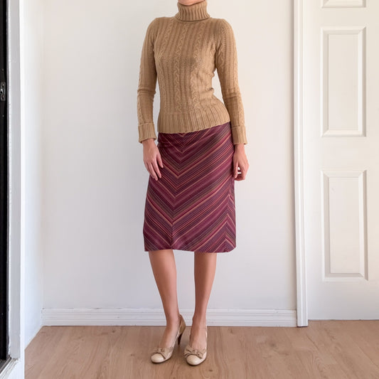 Y2K Express Camel Sparkle Knit Turtleneck / SZ S