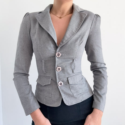Y2K Grey Fitted Blazer / SZ S