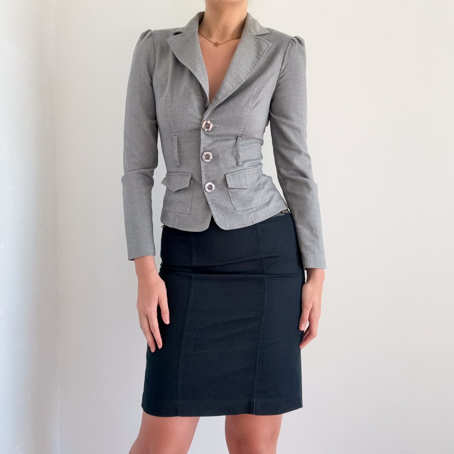 Y2K Grey Fitted Blazer / SZ S