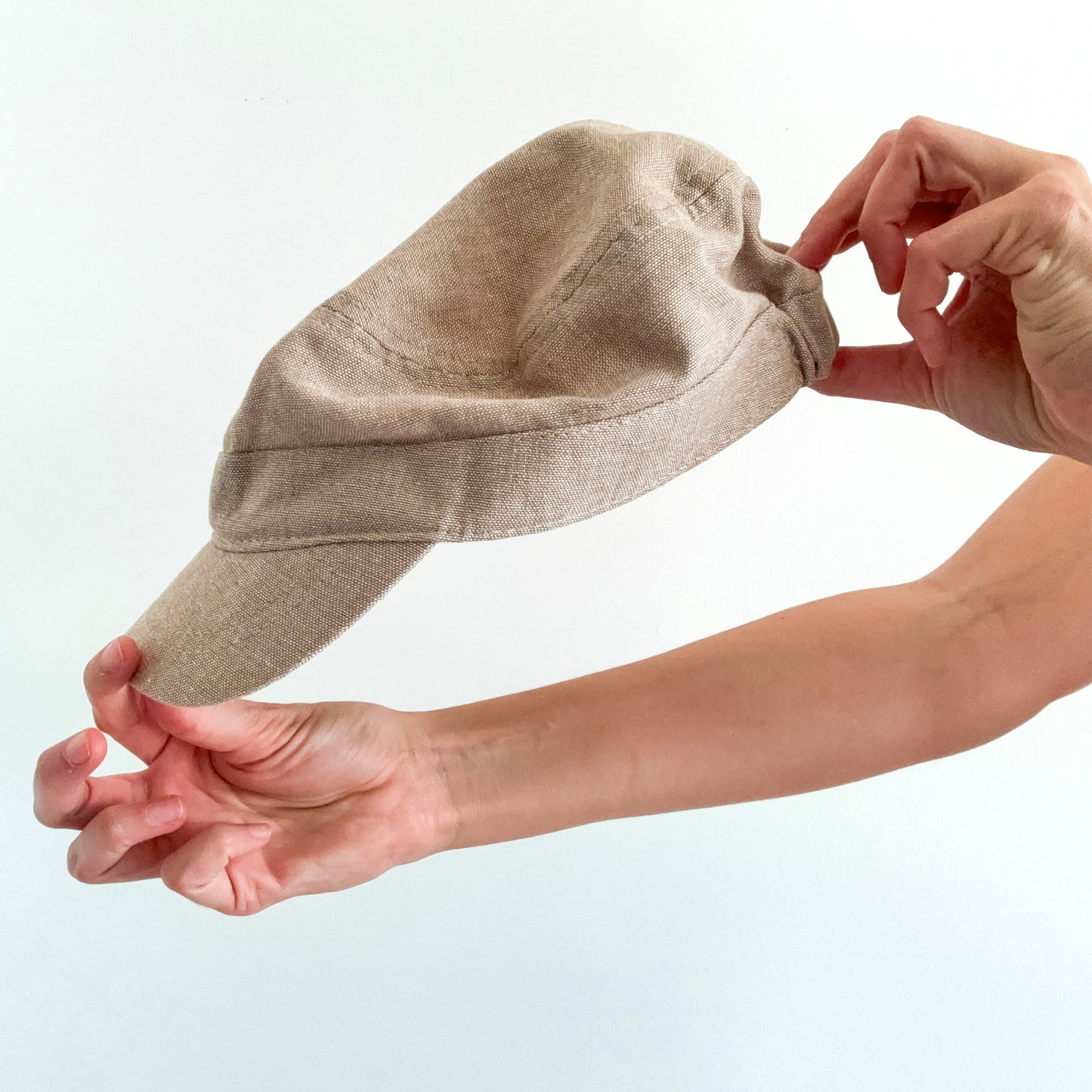 Y2K Ecru Linen Bow Army Cap