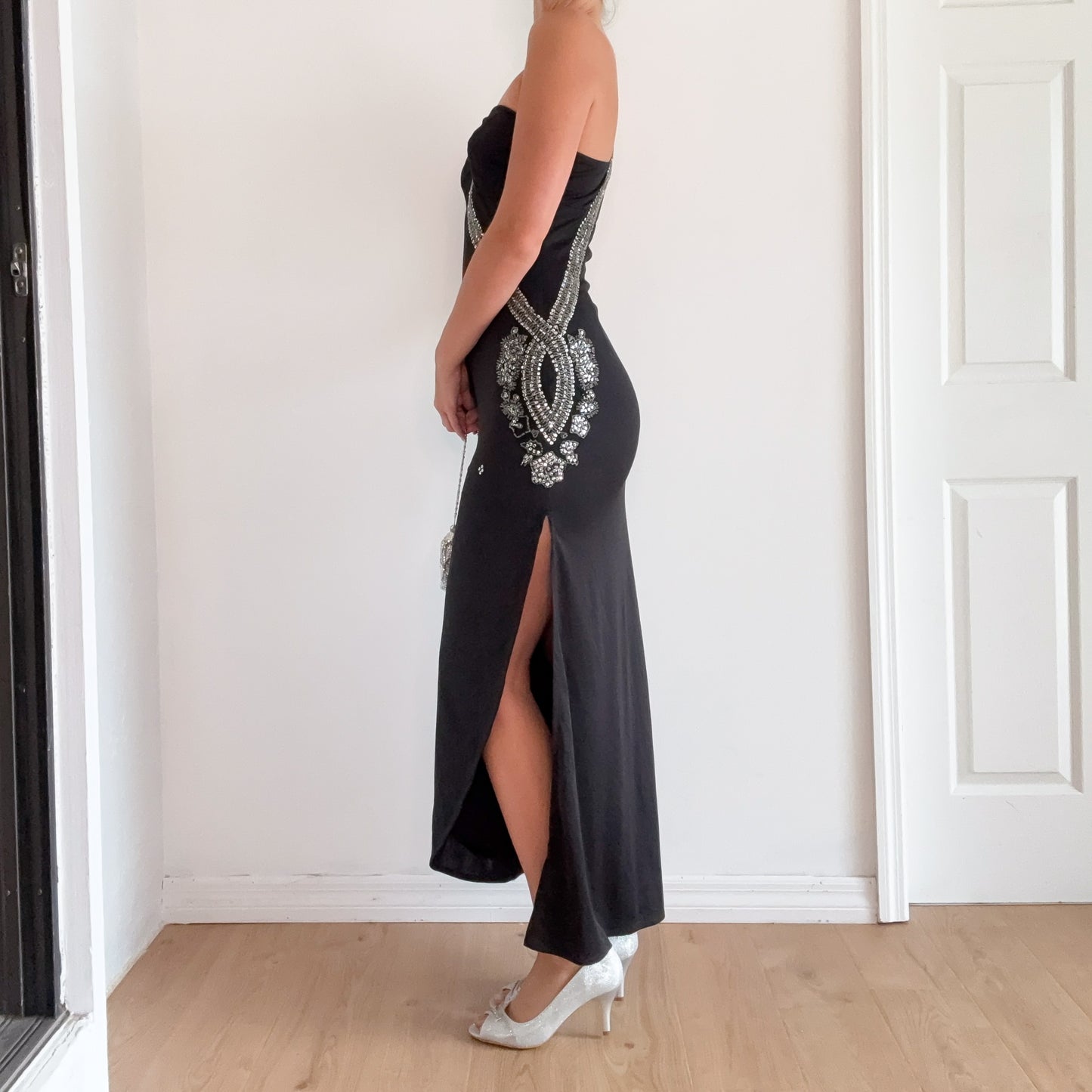 Y2K Morgan De Toi Black Sequin Gown / SZ M
