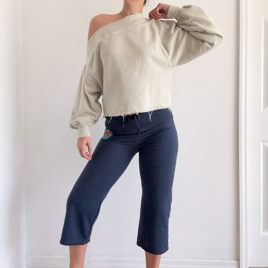 Y2K Blue Crab Culotte Sweatpants / SZ S/M