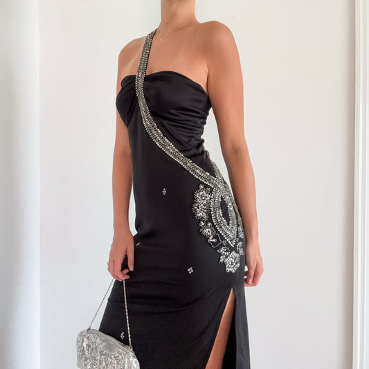Y2K Morgan De Toi Black Sequin Gown / SZ M