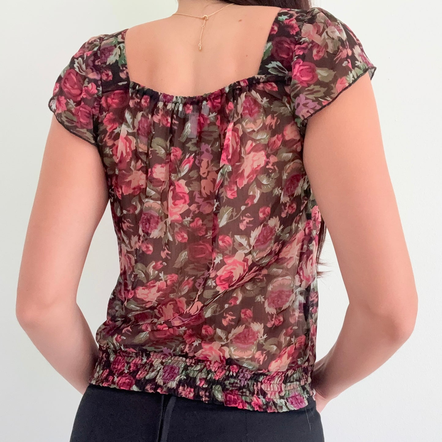 2010's Delia's Purple Floral Chiffon Top / SZ XS/S
