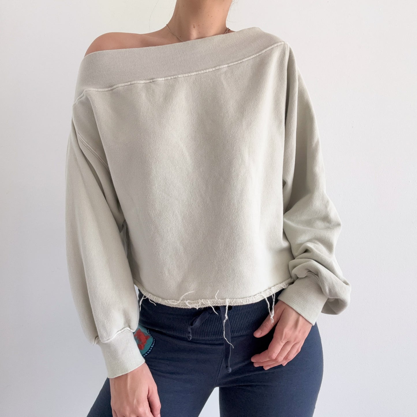 Free People Off White Slouchy Sweatshirt / SZ S