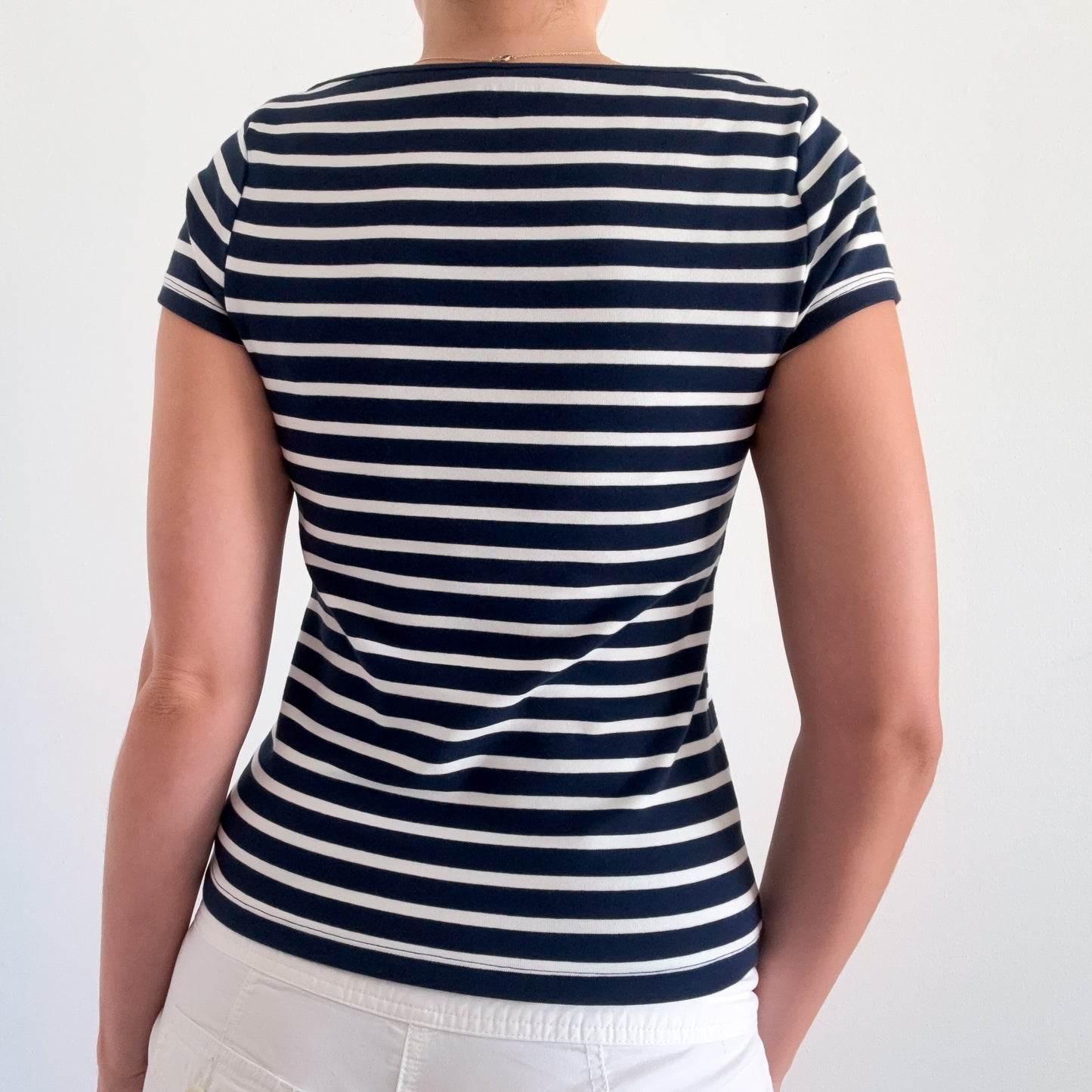 Contemporary Navy Striped Tee / SZ M