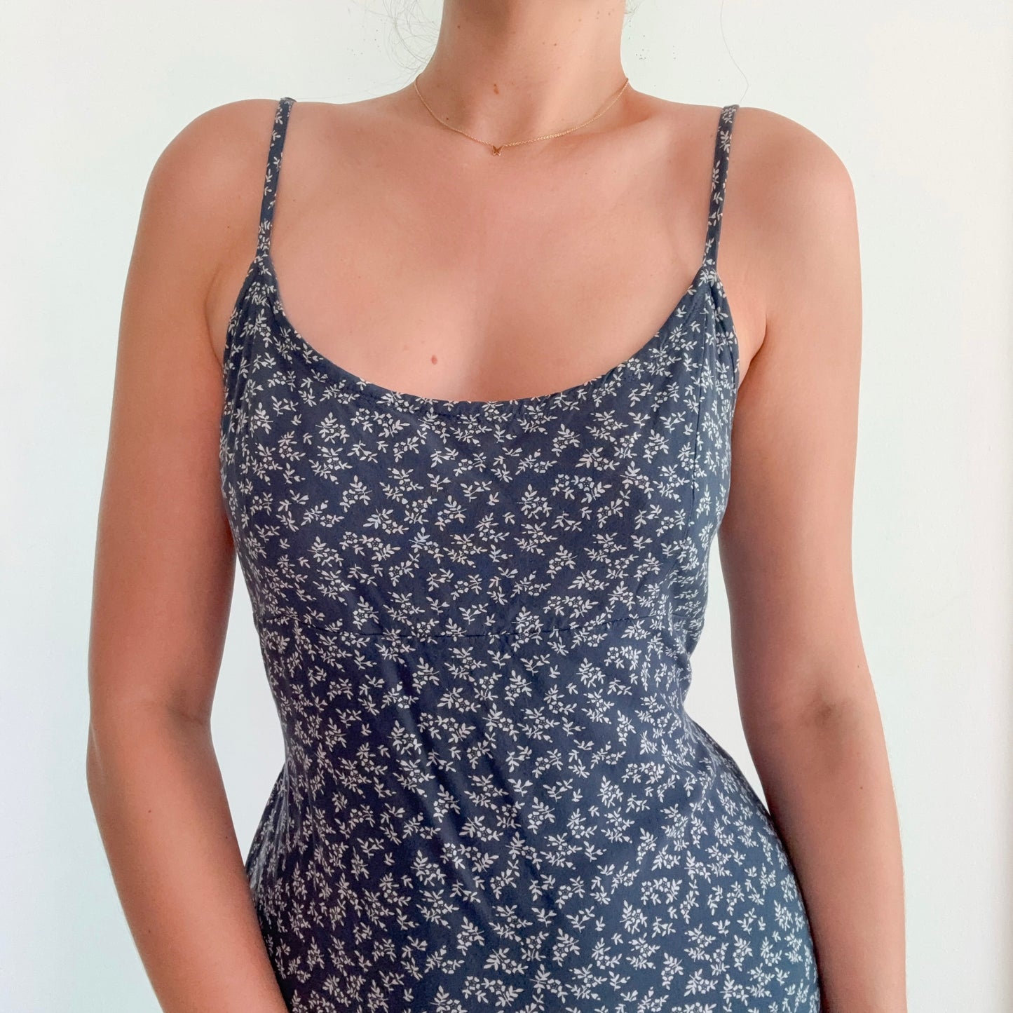 Brandy Melville Dark Blue Floral Mini Dress / SZ S-M