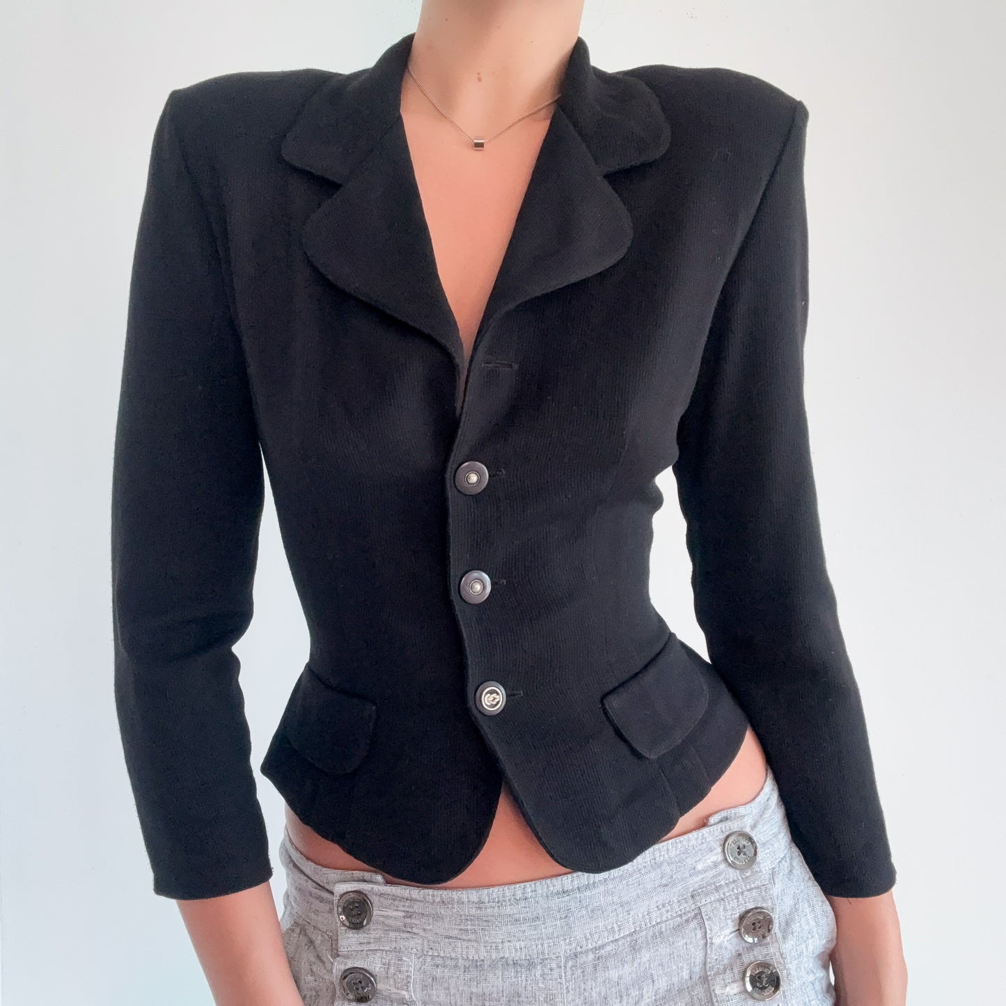 90's Black Fitted Blazer / SZ S