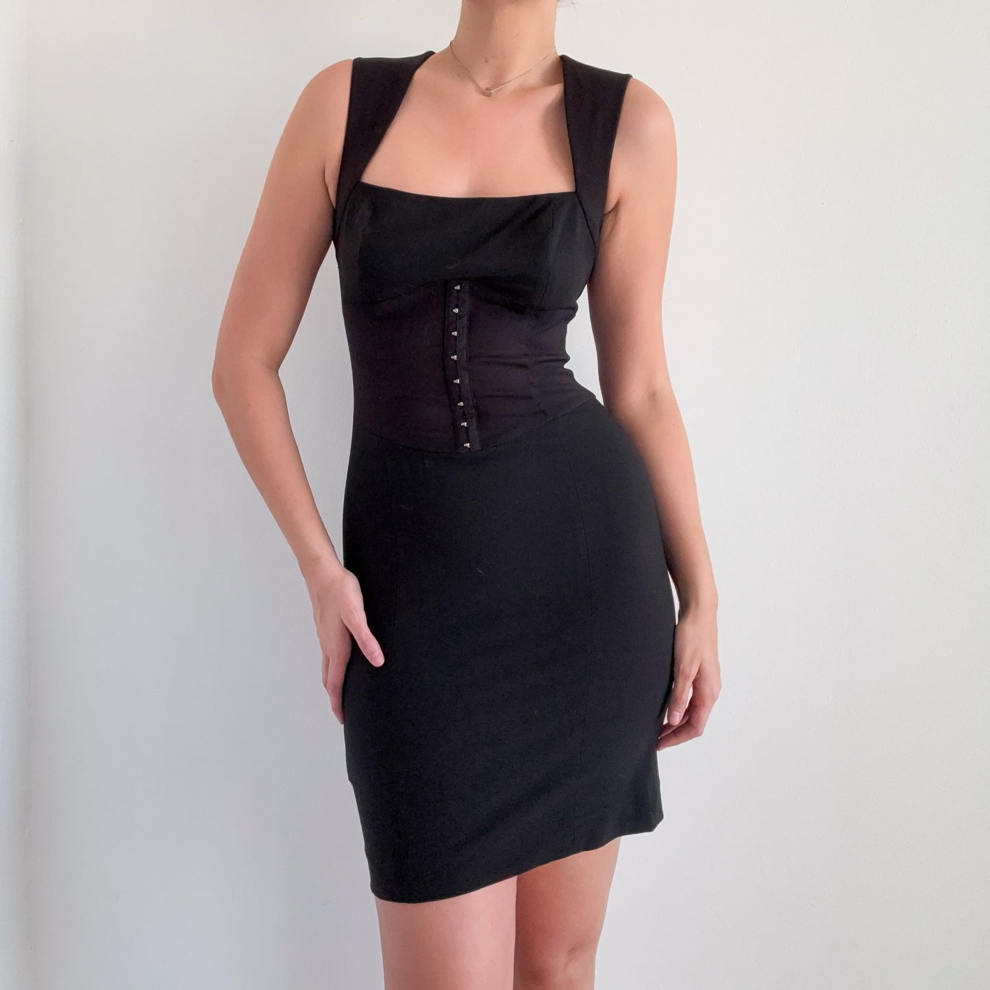 Y2K Black Corset Mini Dress / SZ S