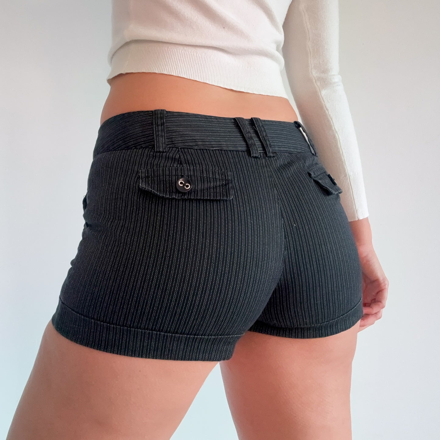 Y2K Candie's Black Pinstripe Shorts / SZ 6/8