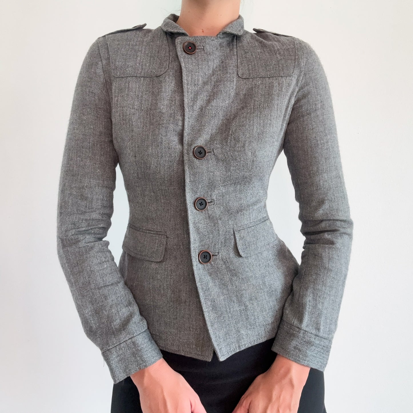 Y2K Banana Republic Grey Suit Jacket / SZ XS/S