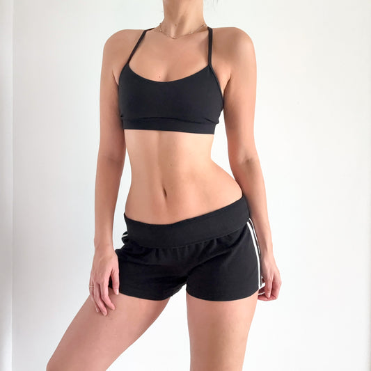 Y2K Black Cotton Workout Shorts / SZ L