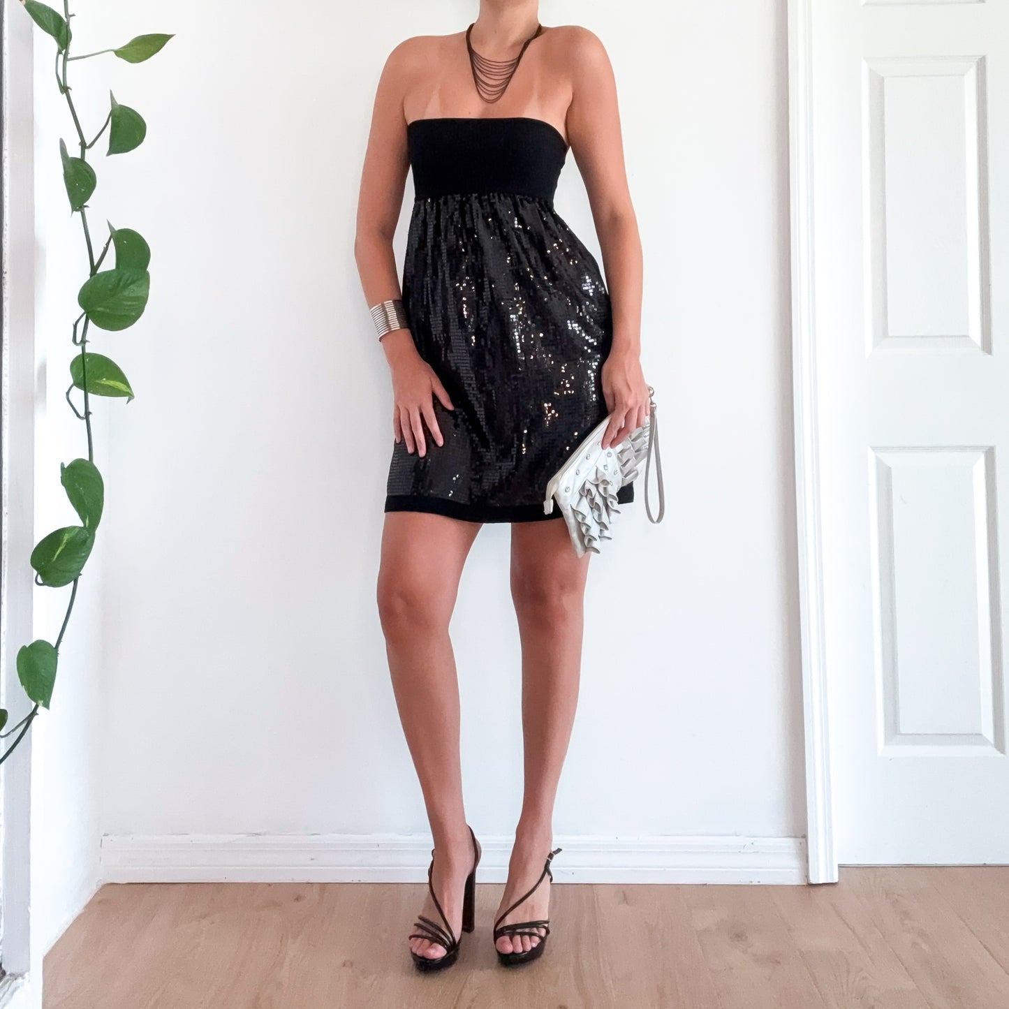 2010's Black Sequin Tube Dress / SZ S-M