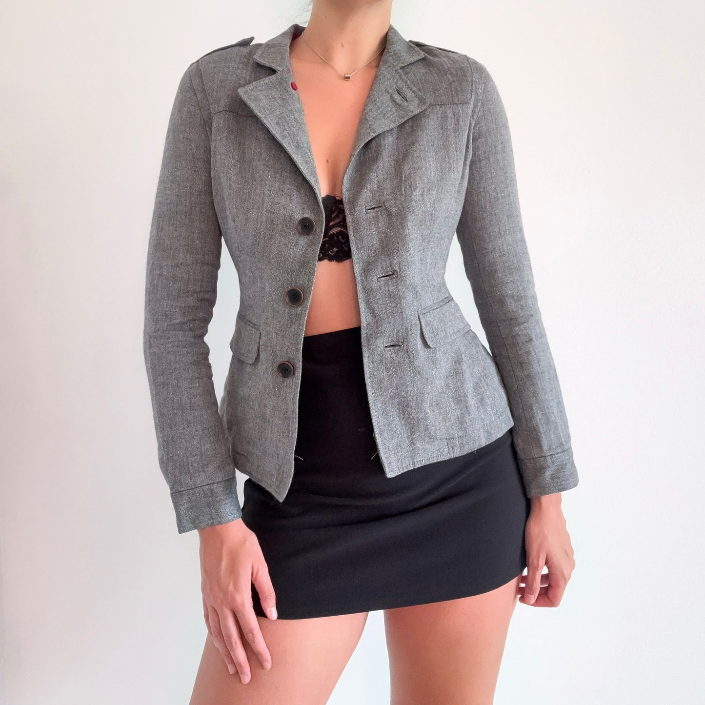 Y2K Banana Republic Grey Suit Jacket / SZ XS/S