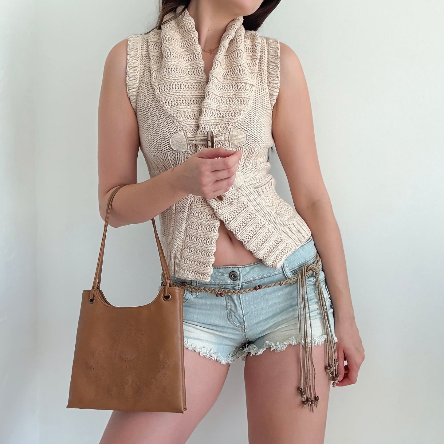 Y2K-does-70's Brown Embroidered Bag