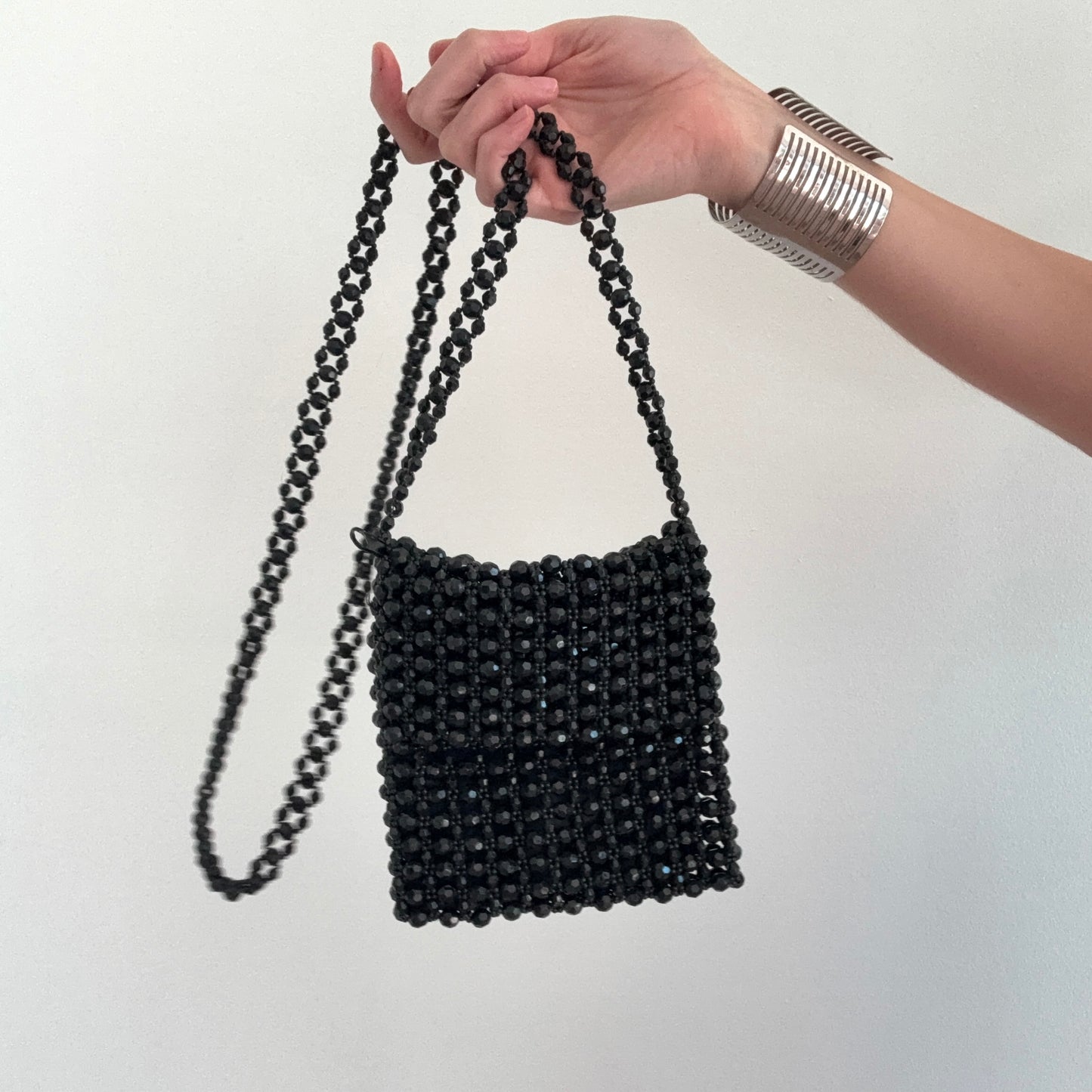 Y2K Express Black Beaded Mini Purse