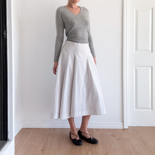 COS Light Grey Cotton Poplin Skirt / SZ M
