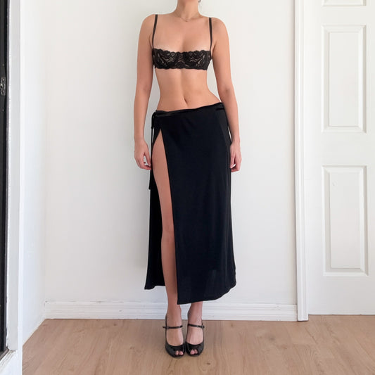 90's Calvin Klein Black Wrap Skirt / SZ S