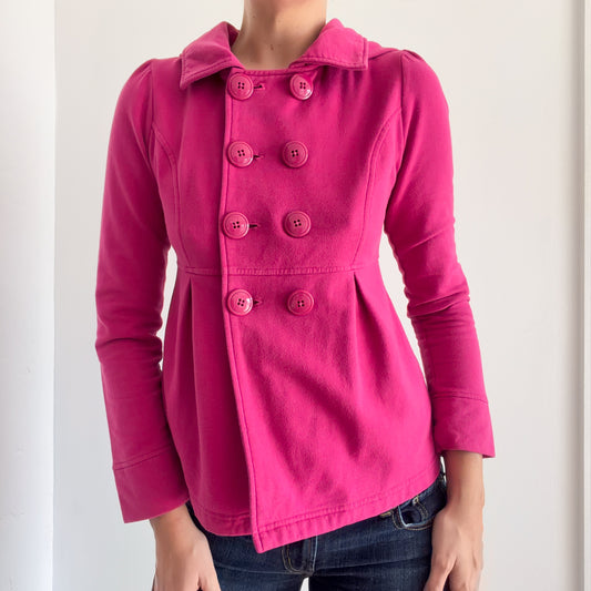 Y2K Magenta Hooded Peacoat / SZ S