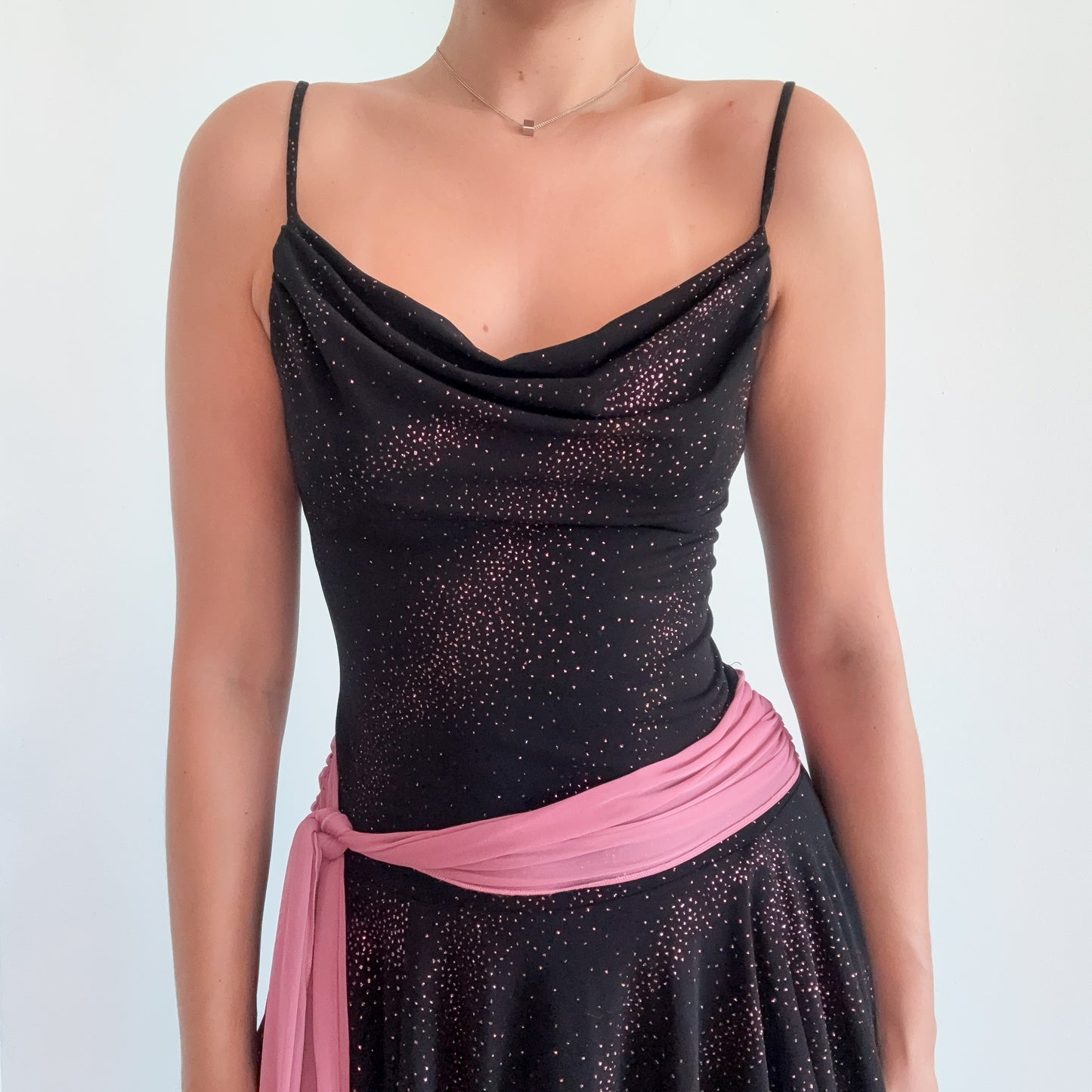 90's Black & Orchid Glitter Fairy Dress / SZ M