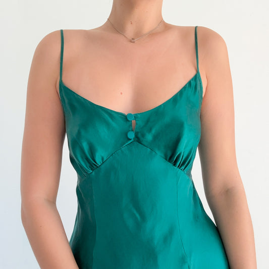Y2K VS Emerald Silk Slip / SZ M