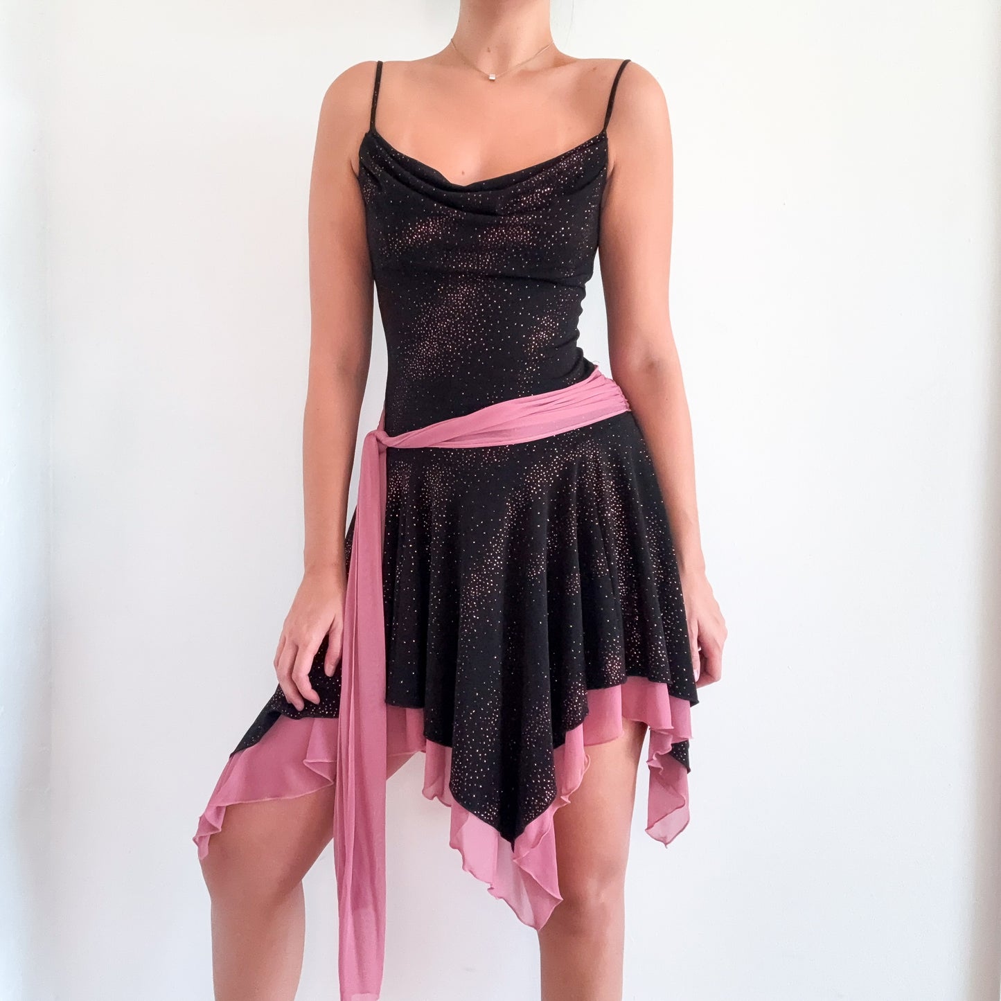 90's Black & Orchid Glitter Fairy Dress / SZ M