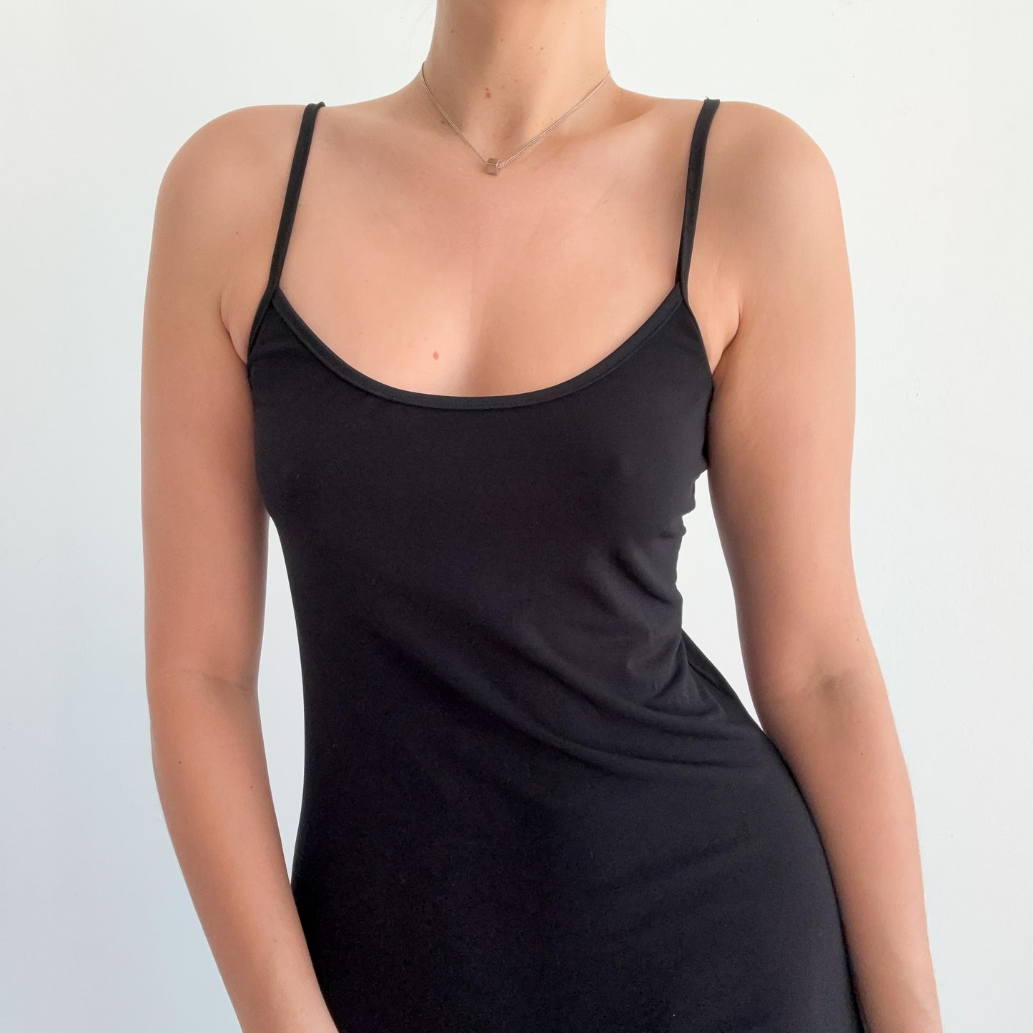 Y2K Black Asymmetric Lettuce Hem Dress / SZ M