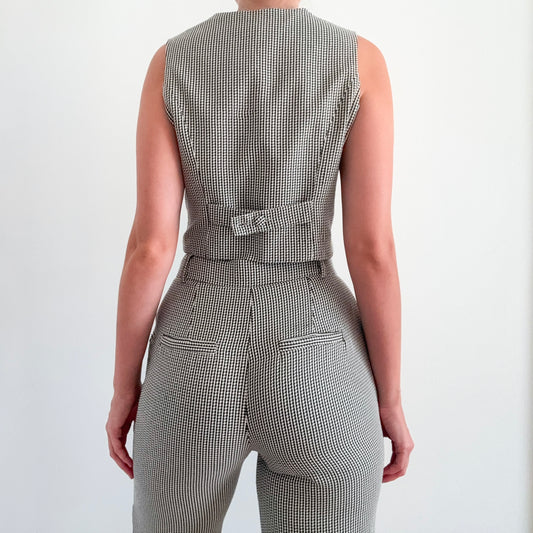 Contemporary B&W Houndstooth Vest Pant Set / SZ 4/6